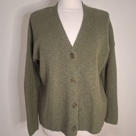 Madewell V-Neck Button-Front Long Cardigan Sweater SZ S - Picture 3 of 9